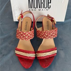 Red Woven Women's Sandals Size 8